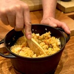 天婦羅 みやしろ - しっかり混ぜて