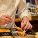 天婦羅 みやしろ - ウニいっぱいのせてくれた！