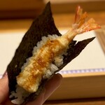 天婦羅 みやしろ - 海老天 海苔巻き