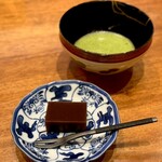 天婦羅 みやしろ - 塩羊羹、お抹茶