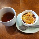 釜めし菜時記 さき亭 - コースのデザート、ほうじ茶プリンとほうじ茶