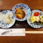 釜めし菜時記 さき亭 - コースの前菜三種