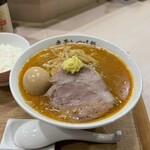 煮干しつけ麺 宮元 - 【限定】秋田味噌ラーメン¥1050、味玉¥170、小ライス¥150