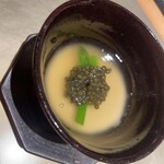 鮨shizuku 西天満 - キャビア　ホワイトアスパラ　茶碗蒸し