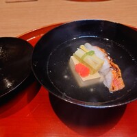 筒井 清寂 - 椀物、焼いた金目鯛と春野菜、玉子豆腐