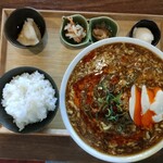 中国菜 白兎 - 酸辣湯麺の定食(メイン大盛り＋100円)