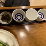 魚菜 - 大吟醸　飲み比べ
　倶知安　ニ世古
　熊本　亀萬
　福島　廣戸川のにごり