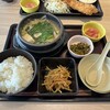 博多めんたい やまや食堂 - やまやの博多もつ鍋定食　1,530円(ご飯、明太子、高菜食べ放題)