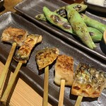 越後屋八十吉 - 干物串焼き おまかせ5本　そら豆