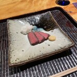 三分楼 - あか牛ランプの炭火焼き もやしの擦り流し。美味し。