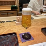 三分楼 - 生ビール。美味し。