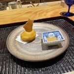三分楼 - 三分楼のカニクリームコロッケ 蟹煎餅。美味し。