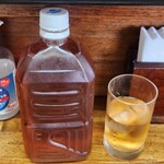 台湾小吃店 慶龍 - お茶はボトルで提供されます