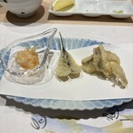天麩羅･しゃぶしゃぶ・会席 中津川 - 追加　黄身、メゴチ、アナゴ
