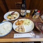 一芳亭 - 春巻定食&八宝菜&瓶ビール（大）