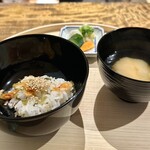温石 - 桜海老と発酵小松菜ご飯とお味噌汁