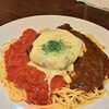 プクプク亭 - ハンバーグチーズのせスパゲッティ　ハーフ&ハーフ