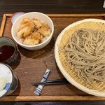 そば切り 黒むぎ - 鶏天丼+冷たいおそば大盛のセット1000+200