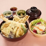 Seafood Ten-don (tempura rice bowl) bowl set