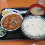 永井食堂 - もつ煮定食半ライス