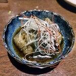 マナテーブル - ナスの揚げ浸し。せんべろセットのお任せ。