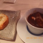 おにく 花柳 - 和牛タンシチュー　カルピスバター炭火トースト