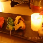 おにく 花柳 - 和牛シャトーブリアン・芽キャベツ・しめじ