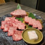 Oumi Ushi Yakiniku Niku Tatsu - 塩焼き 盛り合わせ 牛たん 花見 サーロイン シャトーブリアン