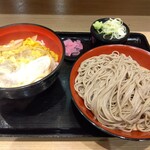 名代 富士そば - カツ丼、もりそばセット