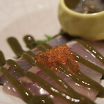 Kotobuki - 旬の鮮魚二種の冷菜、 特製大葉ソースがけ