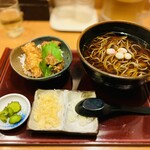 Kitamae Soba Takadaya - ごまそば(温)と鶏天丼のセット