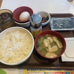 Sukiya - 納豆たまかけ朝食・ごはん並盛り(360円)