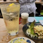 三四郎 - 焼酎ハイボール　　ポテトサラダ