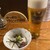 きらくろばた焼 - 料理写真:マグロ山かけ　ビール