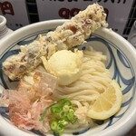 うどん うばら - チク天玉ぶっかけ　チクワも、天玉もサクサク。
