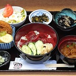 和食居酒屋 かぶき家 - かぶき家 ＠新川 ランチ 大バチまぐろづけ丼 税込1,200円 ご飯少な目でお願い