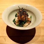 とり茶太郎 - ほろほろ鳥 ささみ + 春菊 + 山わさび