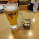 や台ずし - お通しとビール