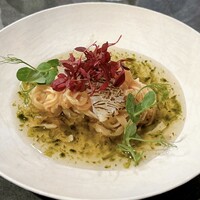 GRIS - 3. 手打ちのトマトパスタ 〜紋甲イカと青海苔のソース