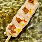 焼鳥 せきね - 追加串④笹身には生七味がナイスアシスト
