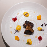 Quatre-vingt-douze - フォアグラのポワレ　八木下農園　ブラッドオレンジ