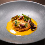 Quatre-vingt-douze - 焼きリゾット　ホタルイカ　オマール海老のビスク