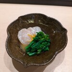 すしや宣 - 「帆立と菜の花の酢味噌」