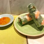 Fresh spring rolls with lots of filling