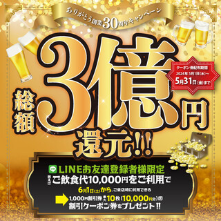 Total of 300 million yen return campaign