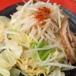 ラーメン魁力屋 - ニンニク冷やし塩つけ麺、アップ