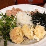 総本家更科堀井 - 冷天おろし蕎麦 小エビ天と海苔の風味が美味しい