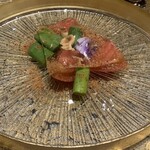 神戸牛炉窯焼ステーキ 雪月風花 北野坂 - 前菜③神戸トマトとアスパラガス