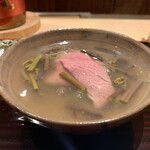 味あら井 - 耶馬溪の牛肉のしゃぶしゃぶ　蕨のあんかけ