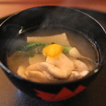 招福樓 - 鱈の白子 と 蕗の薹豆腐 の 蕪の吹雪仕立て　柚子の香りで